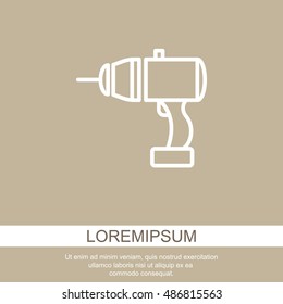 Web line icon. Electric screwdriver