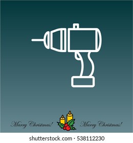 Web line icon. Electric screwdriver