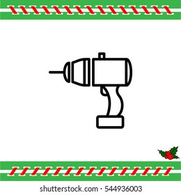 Web line icon. Electric screwdriver