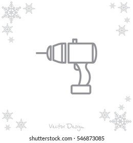 Web line icon. Electric screwdriver