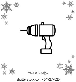 Web line icon. Electric screwdriver
