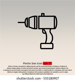 Web line icon. Electric screwdriver