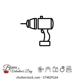 Web line icon. Electric screwdriver