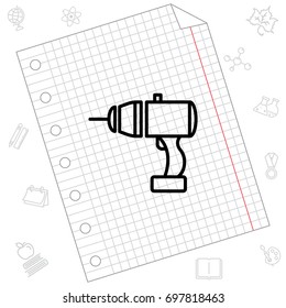 Web line icon. Electric screwdriver