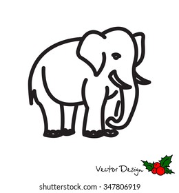 Web line icon - Elephant; wild animals