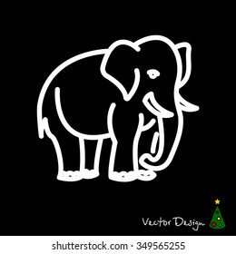 Web line icon. Elephant; wild animals