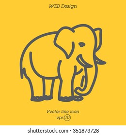 Web line icon. Elephant; wild animals