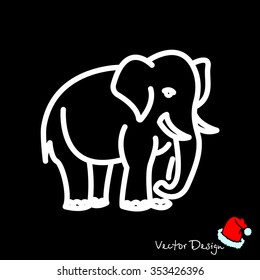 Web line icon. Elephant; wild animals