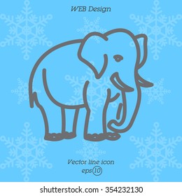 Web line icon. Elephant; wild animals