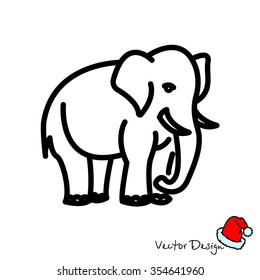 Web line icon. Elephant; wild animals