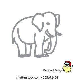 Web line icon. Elephant; wild animals