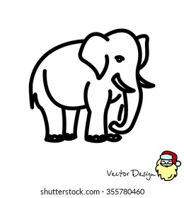 Web line icon. Elephant; wild animals
