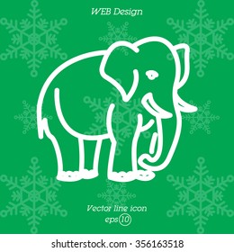 Web line icon. Elephant; wild animals