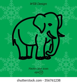 Web line icon. Elephant; wild animals
