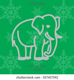 Web line icon. Elephant; wild animals