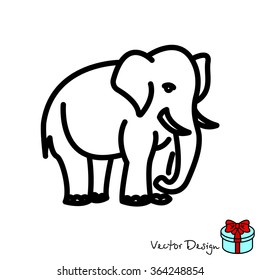 Web line icon. Elephant; wild animals