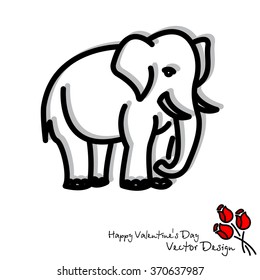 Web line icon. Elephant; wild animals