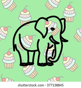 Web line icon. Elephant; wild animals