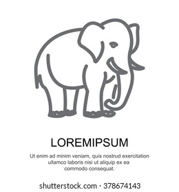 Web line icon. Elephant; wild animals