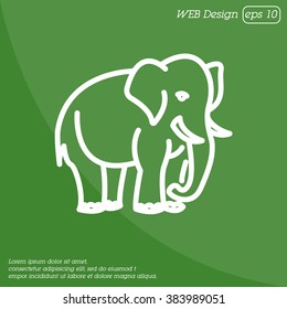 Web line icon. Elephant; wild animals