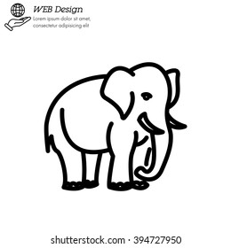Web line icon. Elephant; wild animals
