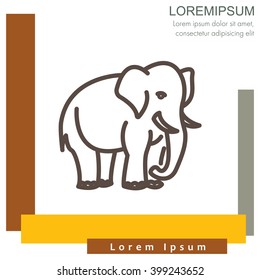 Web line icon. Elephant; wild animals