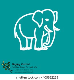 Web line icon. Elephant; wild animals