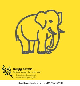 Web line icon. Elephant; wild animals