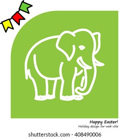 Web line icon. Elephant; wild animals