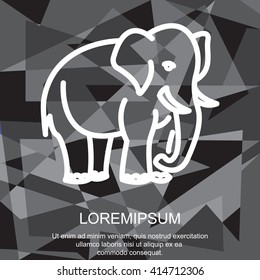 Web line icon. Elephant; wild animals