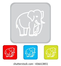 Web line icon. Elephant; wild animals