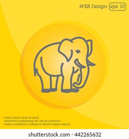 Web line icon. Elephant; wild animals