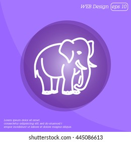 Web line icon. Elephant; wild animals