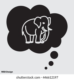 Web line icon. Elephant; wild animals