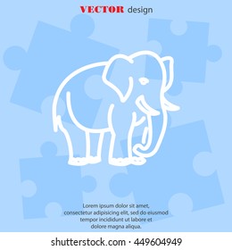 Web line icon. Elephant; wild animals