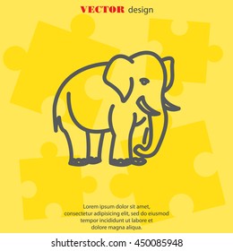 Web line icon. Elephant; wild animals