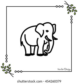 Web line icon. Elephant; wild animals