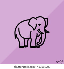 Web line icon. Elephant; wild animals
