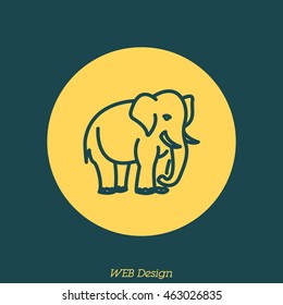 Web line icon. Elephant; wild animals