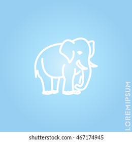 Web line icon. Elephant; wild animals