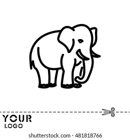 Web line icon. Elephant; wild animals
