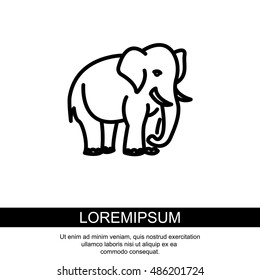 Web line icon. Elephant; wild animals