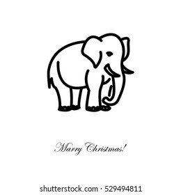 Web line icon. Elephant; wild animals