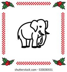 Web line icon. Elephant; wild animals