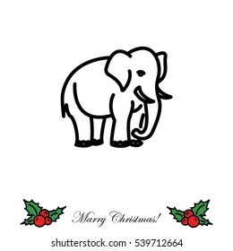 Web line icon. Elephant; wild animals