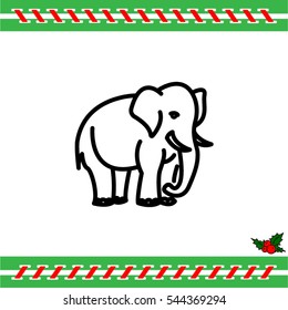 Web line icon. Elephant; wild animals
