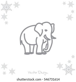 Web line icon. Elephant; wild animals
