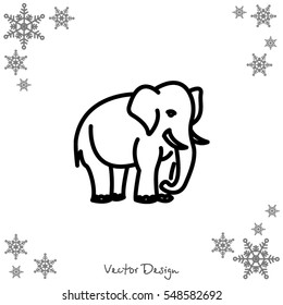 Web line icon. Elephant; wild animals