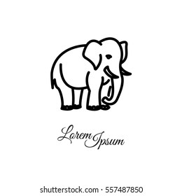 Web line icon. Elephant; wild animals