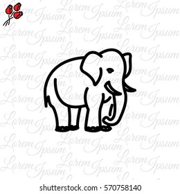 Web line icon. Elephant; wild animals
